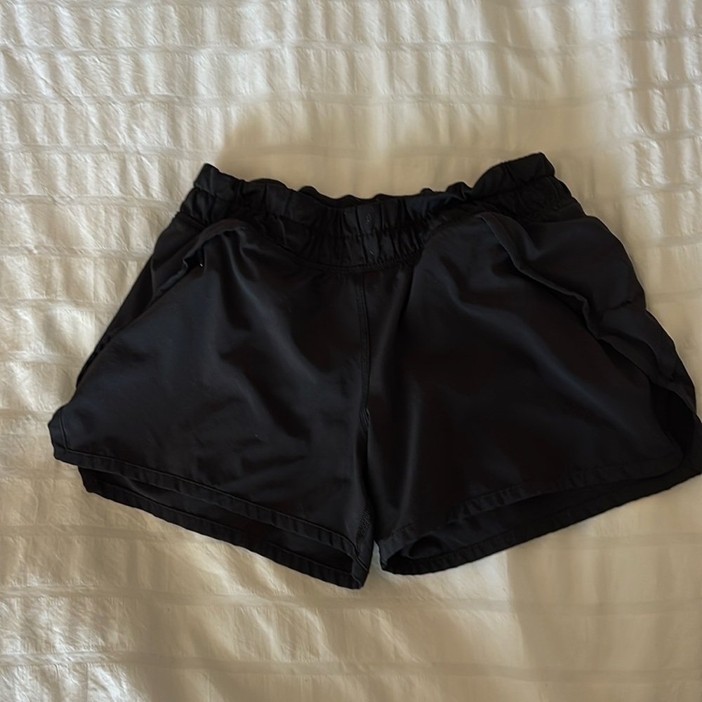 Girls black running shorts